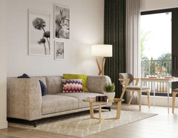 Neubau - Moderne voll möbilierte 2 Zimmerwohnung für Kapitalanleger - Wohnzimmer_PURE