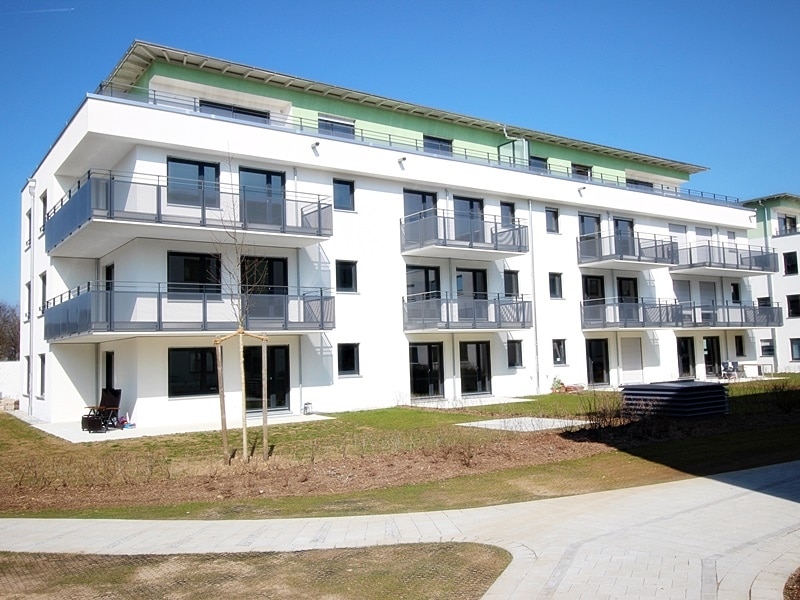 Perfekt geschnittene 3 ZKB Wohnung mit großem Südbalkon in Unterhaching - Südansicht