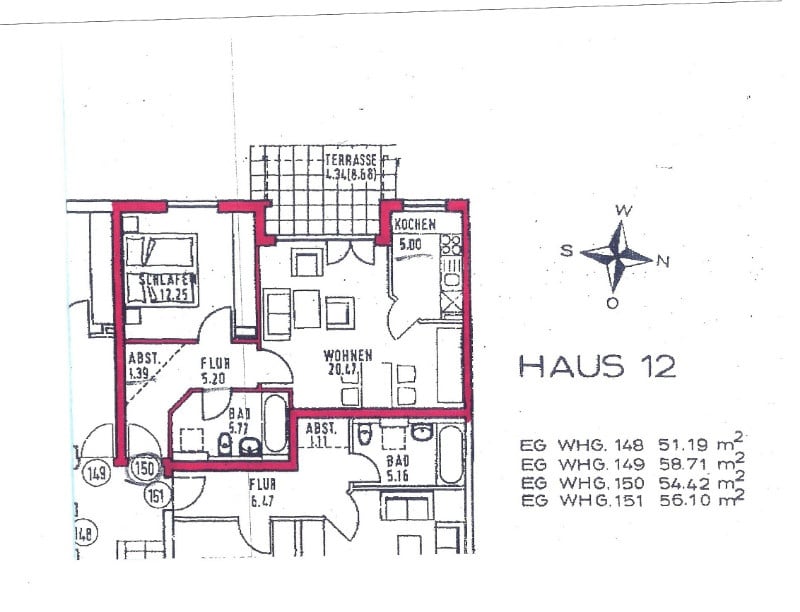 Moderne 2 Zimmerwohnung mit kleinem Westgarten in Höhenkirchen-Siegertsbrunn - Grundriss